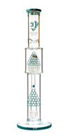 16" Straight Tube Heizman Bong w/ Dual Gridded Matrix Perc, by Diamond Glass - Bat Kountry