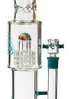 16" Straight Tube Heizman Bong w/ Dual Gridded Matrix Perc, by Diamond Glass - Bat Kountry