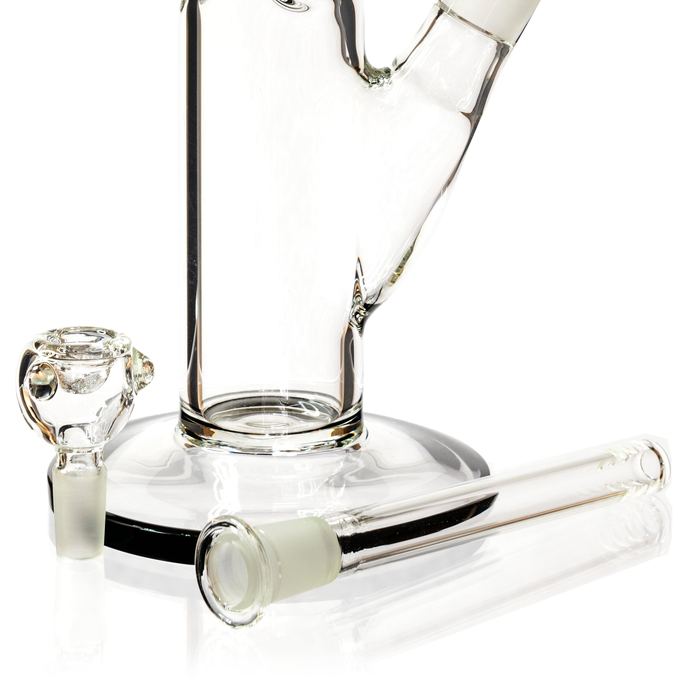 14" Straight Tube Bong w/ Ice Pinch, by Diamond Glass - Bat Kountry