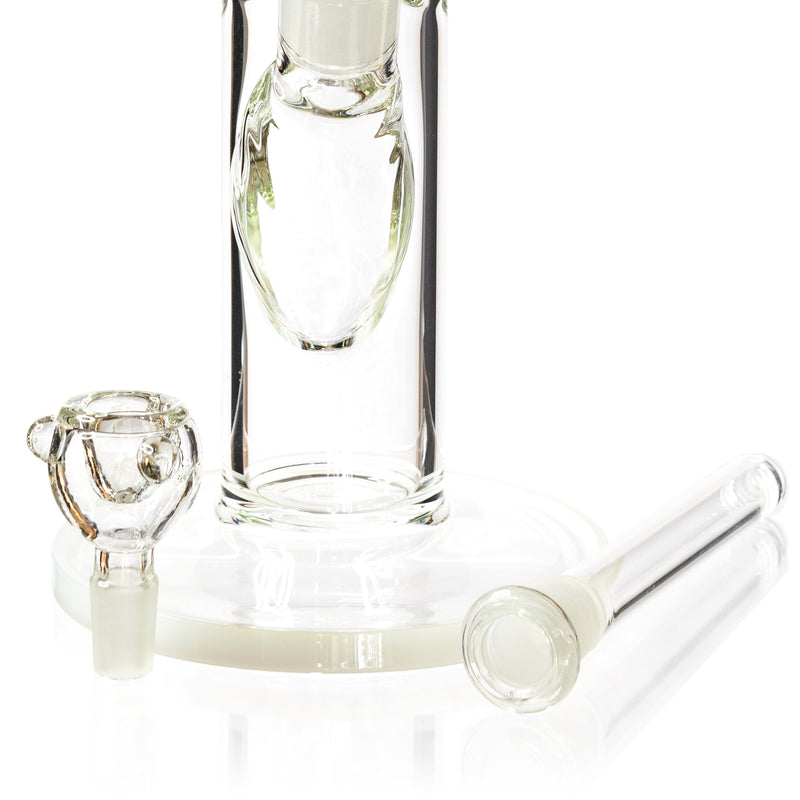 14" Straight Tube Bong w/ Ice Pinch, by Diamond Glass - Bat Kountry