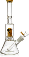 10" Skinny Neck Beaker Bong w/ showerhead UFO perc + splashguard, by Diamond Glass - Bat Kountry