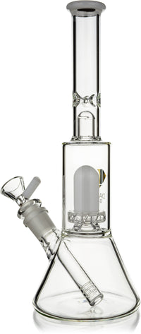 10" Skinny Neck Beaker Bong w/ showerhead UFO perc + splashguard, by Diamond Glass - Bat Kountry