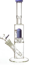 11" Straight Tube Skinny Neck Bong w/ Showerhead UFO Perc + Splashguard, by Diamond Glass - Bat Kountry