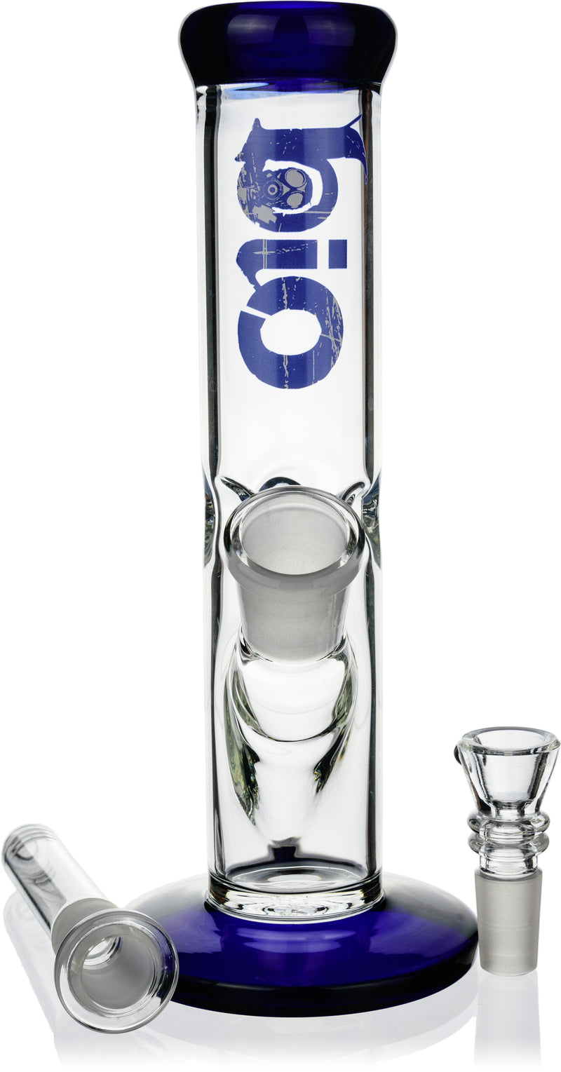 8" Straight Tube Bong w/ Ice Pinch, by Biohazard - Bat Kountry