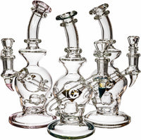 8" Bubble Recycler Rig, by Diamond Glass (free banger included) - Bat Kountry