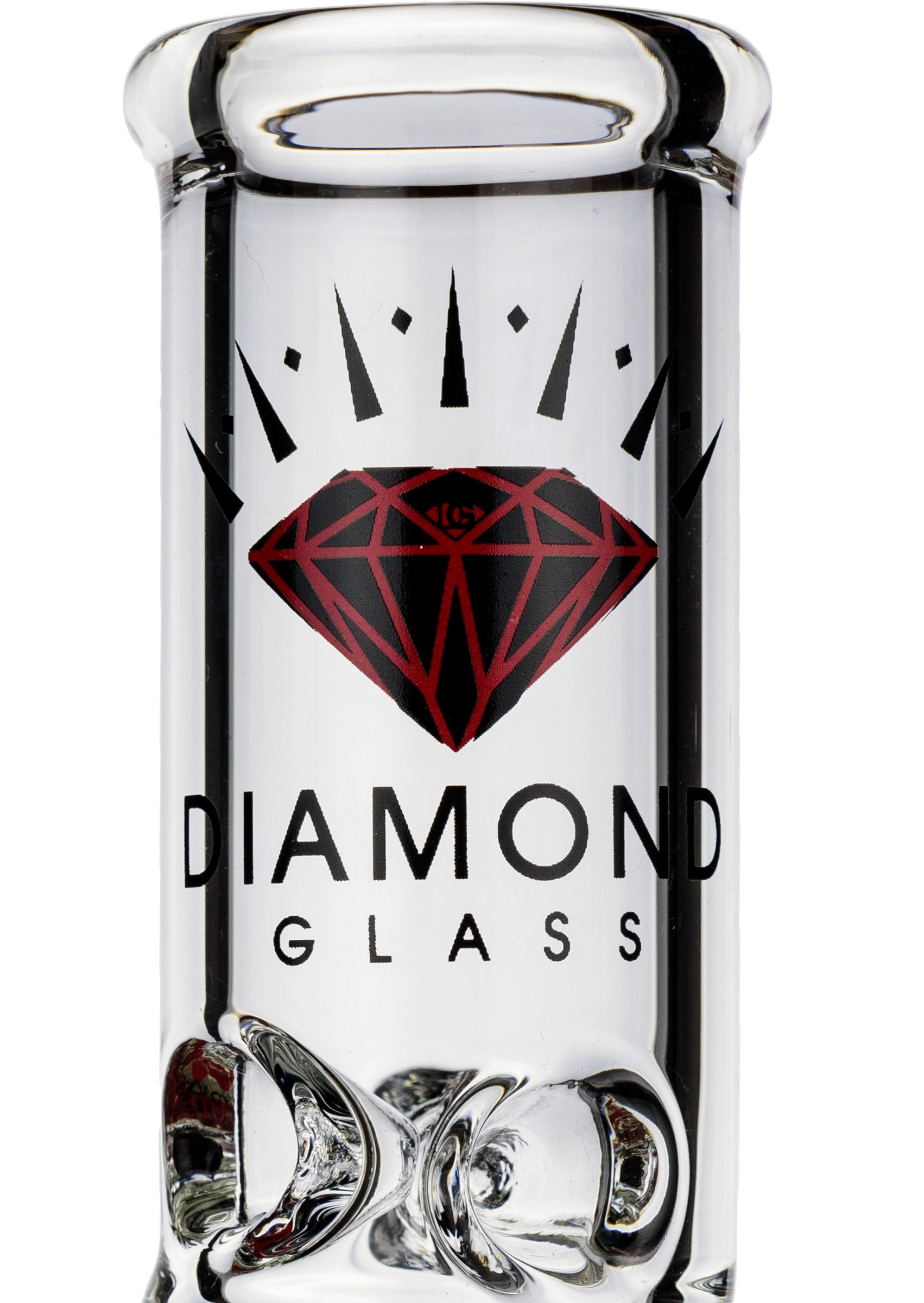 8" Showerhead Beaker Bong w/ ice pinch, by Diamond Glass - Bat Kountry