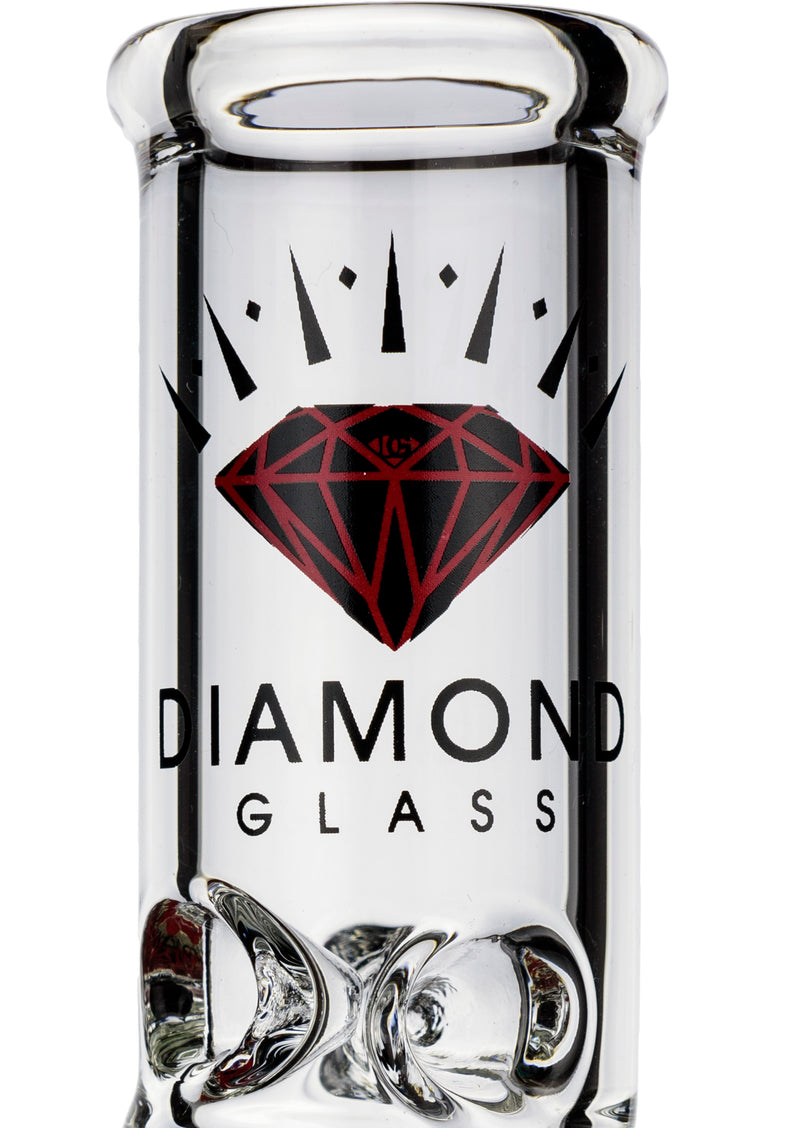 8" Showerhead Beaker Bong w/ ice pinch, by Diamond Glass - Bat Kountry