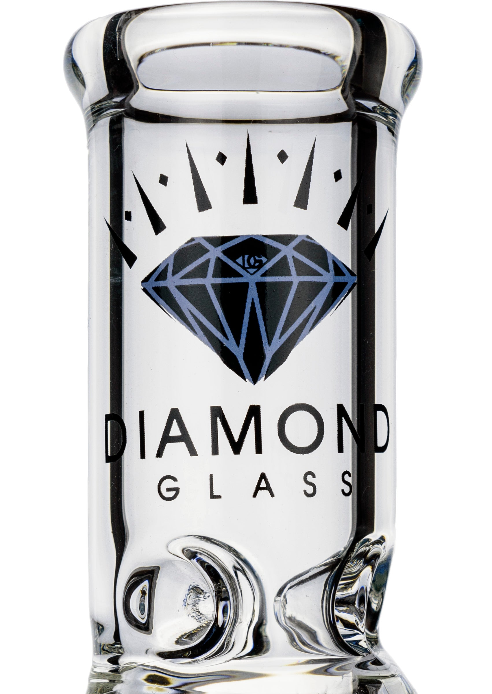 8" Showerhead Beaker Bong w/ ice pinch, by Diamond Glass - Bat Kountry
