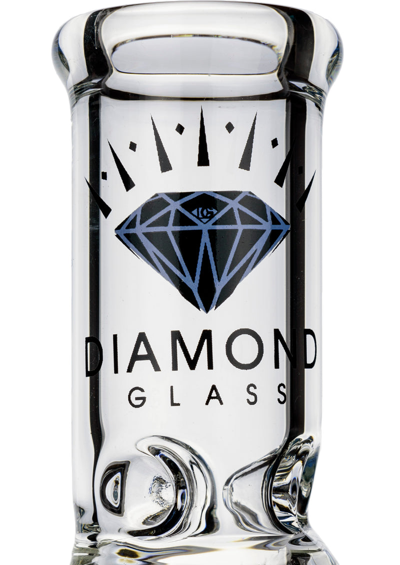 8" Showerhead Beaker Bong w/ ice pinch, by Diamond Glass - Bat Kountry