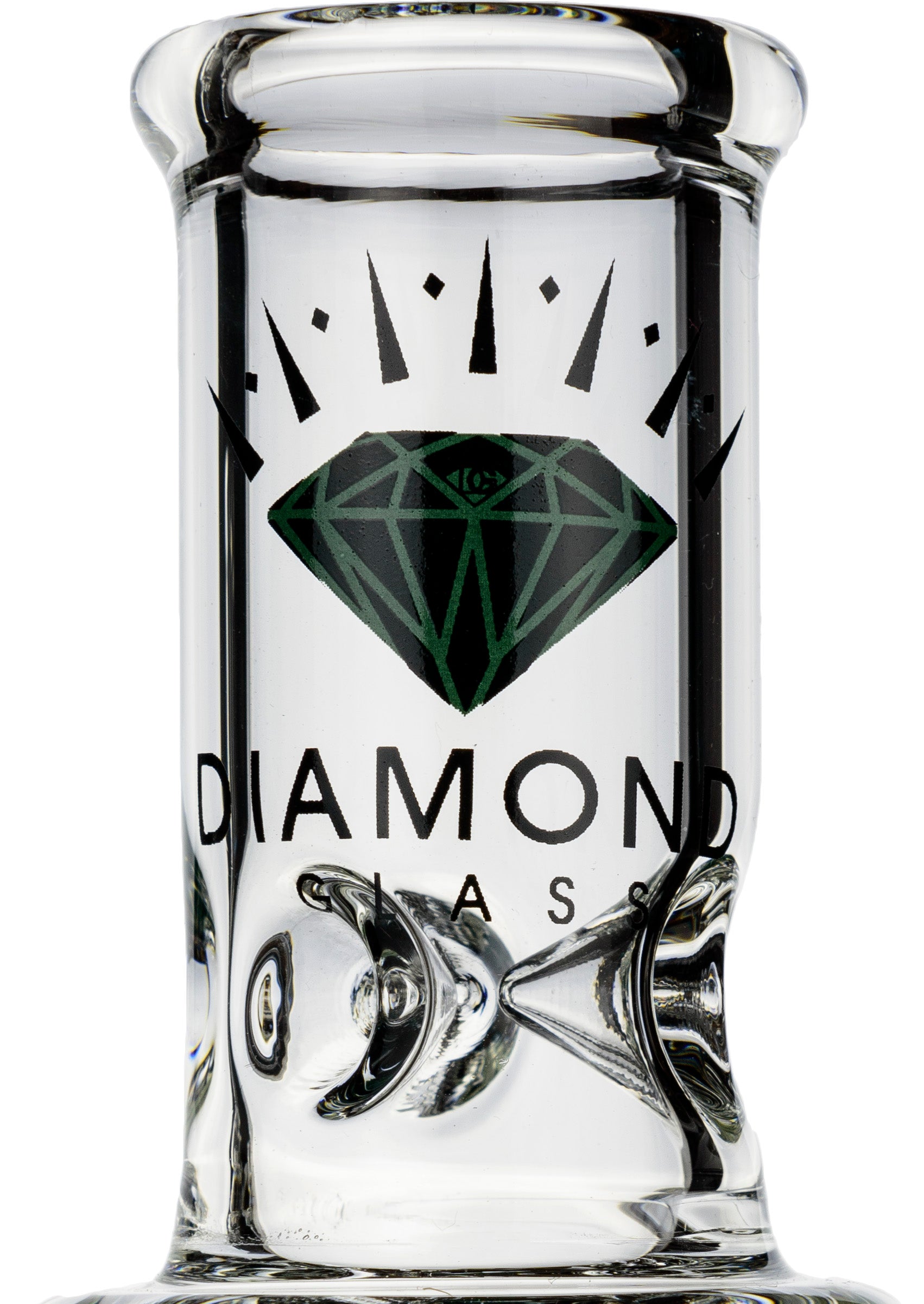 8" Showerhead Beaker Bong w/ ice pinch, by Diamond Glass - Bat Kountry