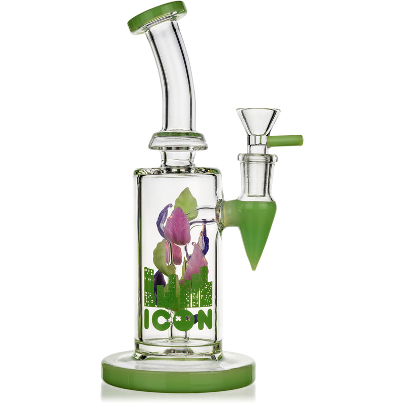 9" Leaf Rig, by ICON Glass (free banger included) - Bat Kountry