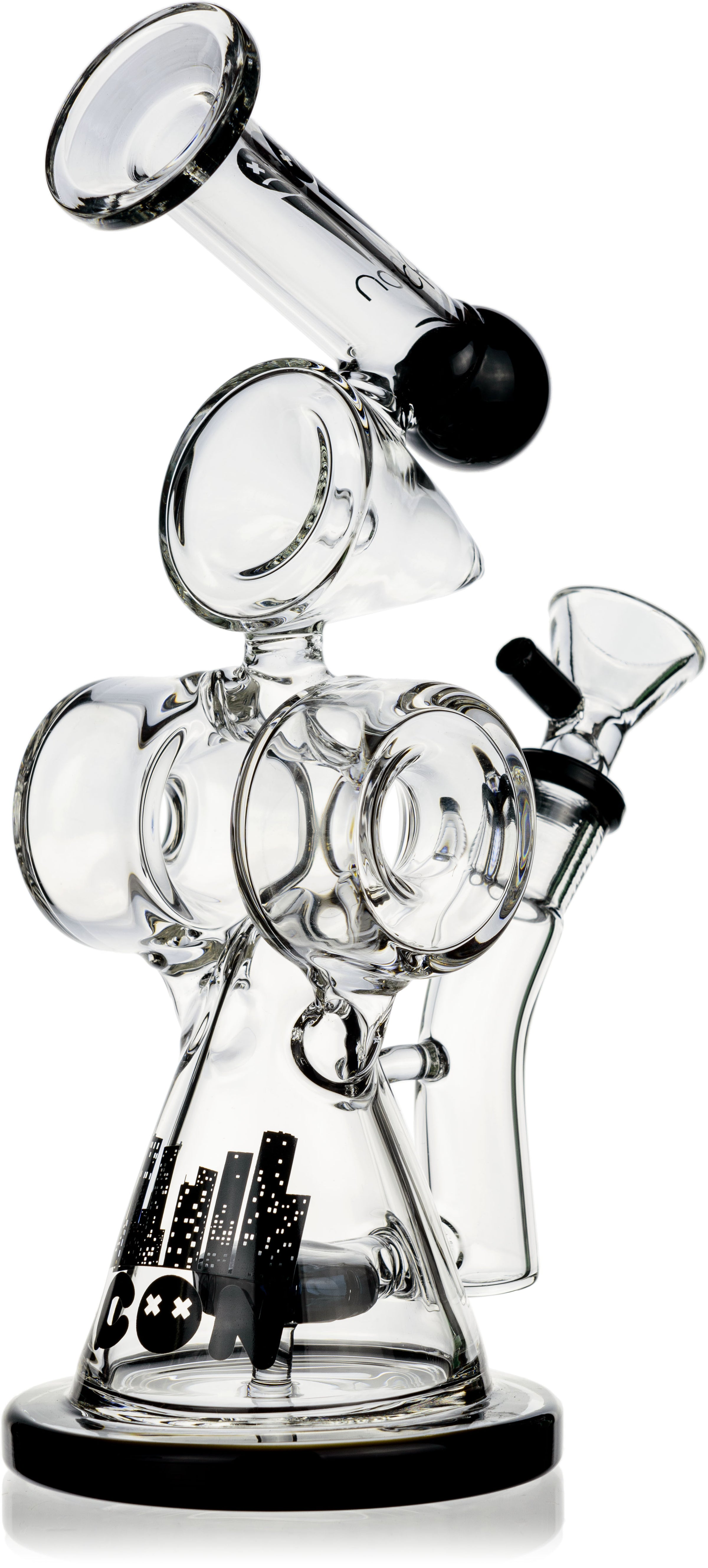9" Twin Cylinder Rig, by ICON Glass - Bat Kountry