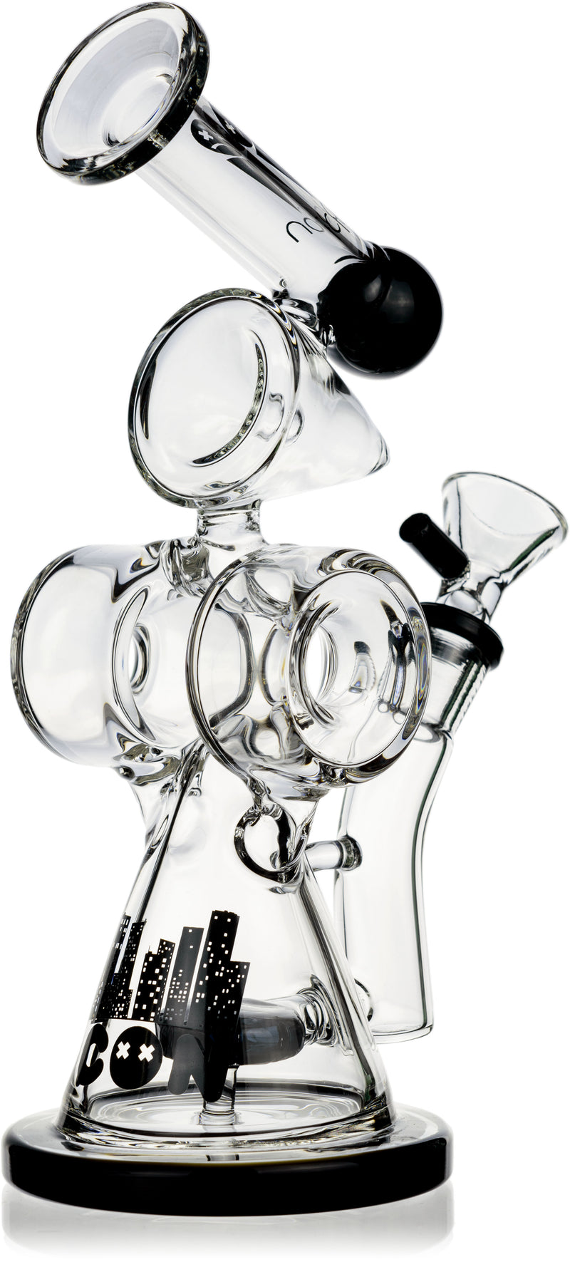 9" Twin Cylinder Rig, by ICON Glass - Bat Kountry