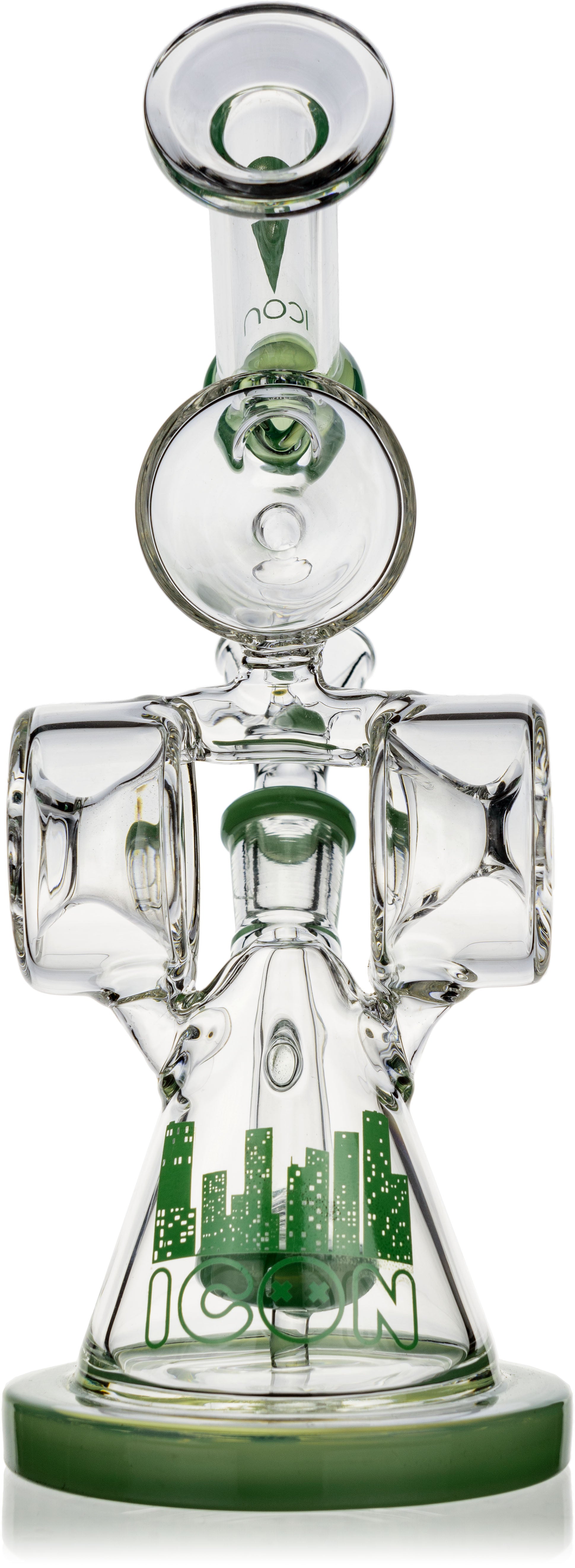 9" Twin Cylinder Rig, by ICON Glass - Bat Kountry