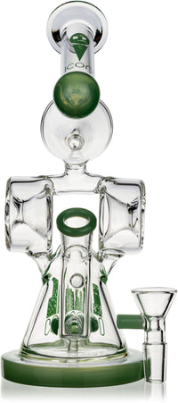 9" Twin Cylinder Rig, by ICON Glass - Bat Kountry