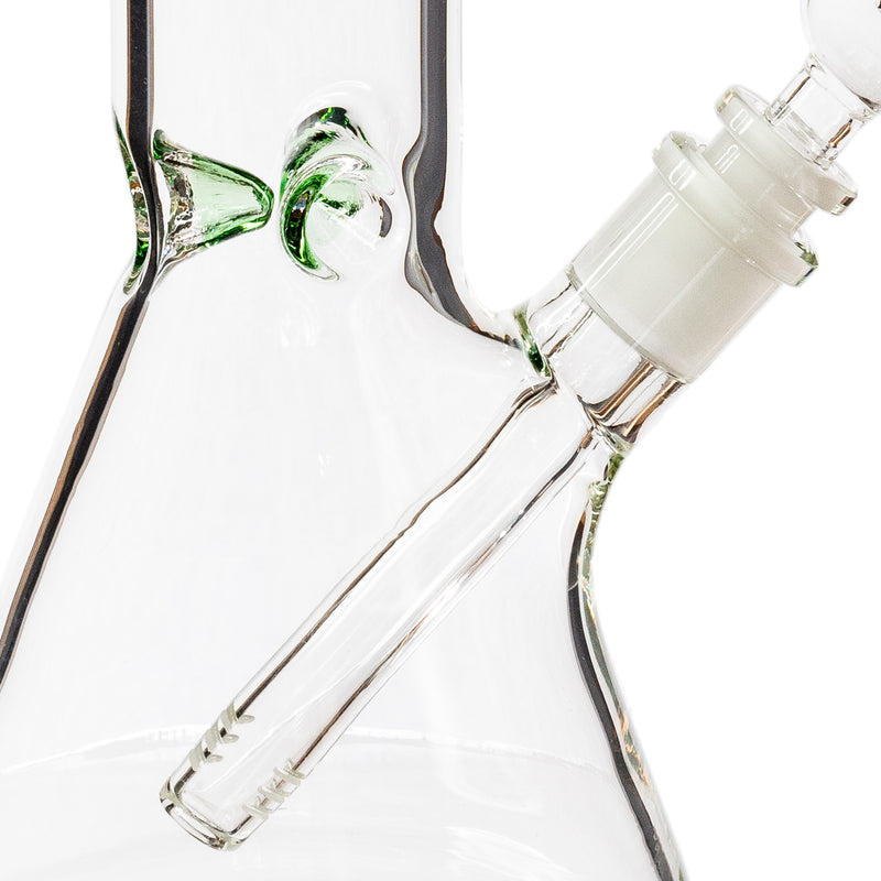 12" Classic Beaker Bong w/ Colored Lip w/ Ice Pinch, by Diamond Glass - Bat Kountry
