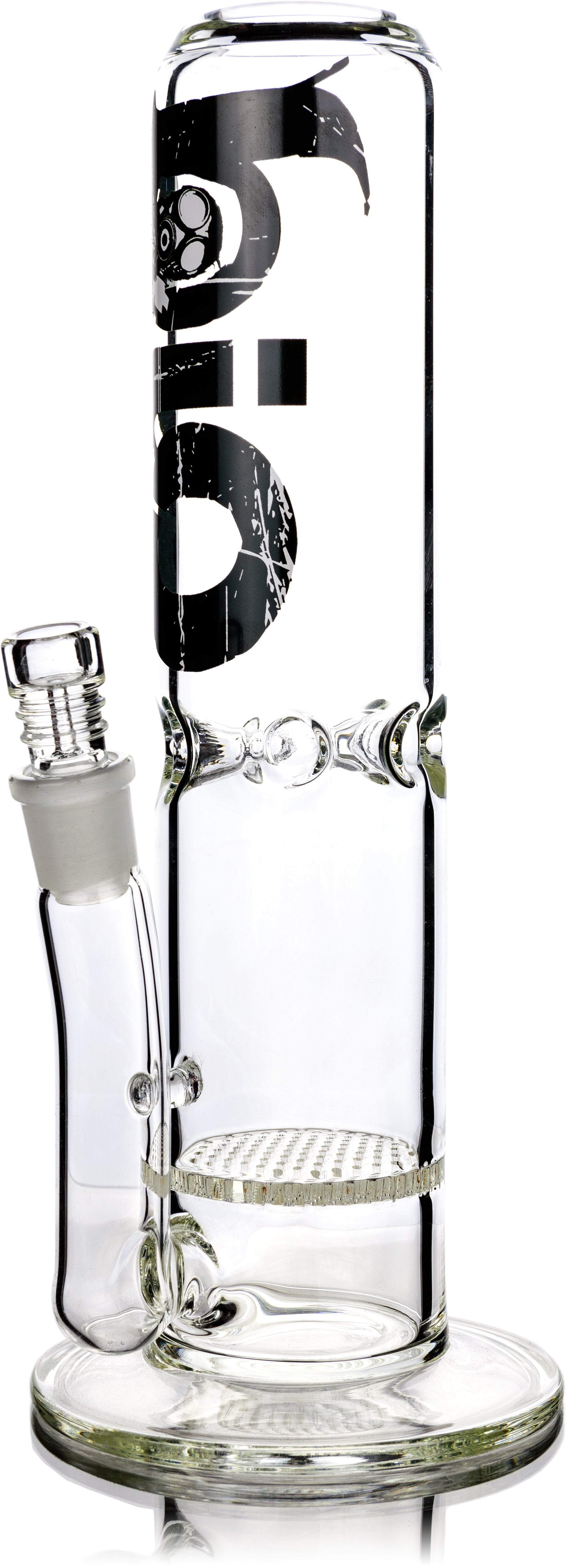 12" Straight Tube Bong w/ Honeycomb Perc, by Biohazard - Bat Kountry