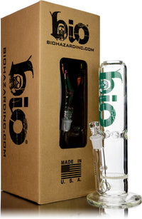 12" Straight Tube Bong w/ Honeycomb Perc, by Biohazard - Bat Kountry