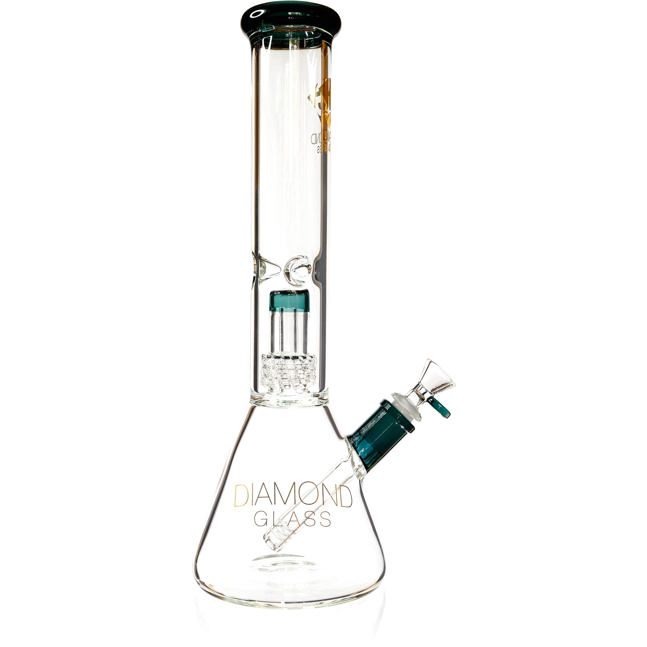 14" Beaker Bong w/ Matrix UFO Perc, by Diamond Glass - Bat Kountry