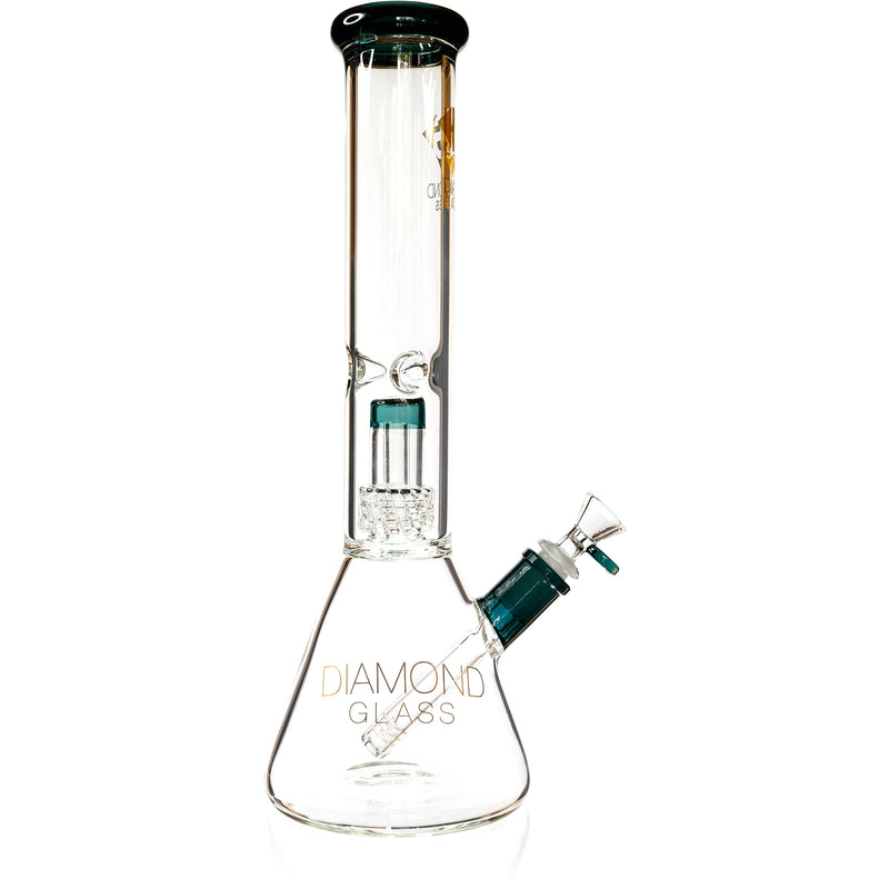 14" Beaker Bong w/ Matrix UFO Perc, by Diamond Glass - Bat Kountry