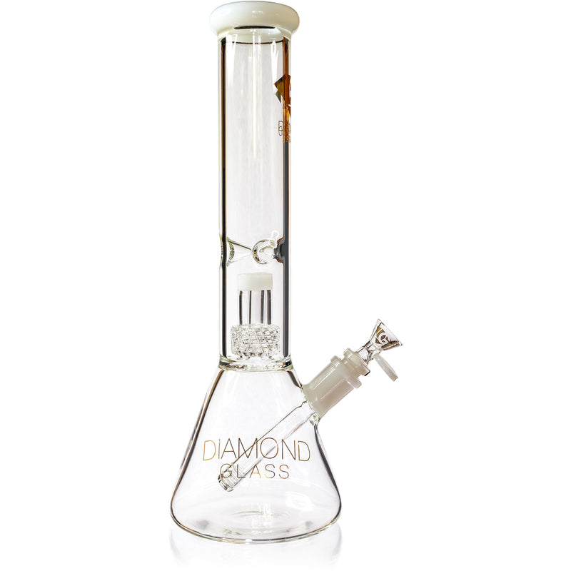 14" Beaker Bong w/ Matrix UFO Perc, by Diamond Glass - Bat Kountry