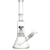 10" Skinny Neck Beaker Bong w/ showerhead UFO perc + splashguard, by Diamond Glass - BKRY Inc.
