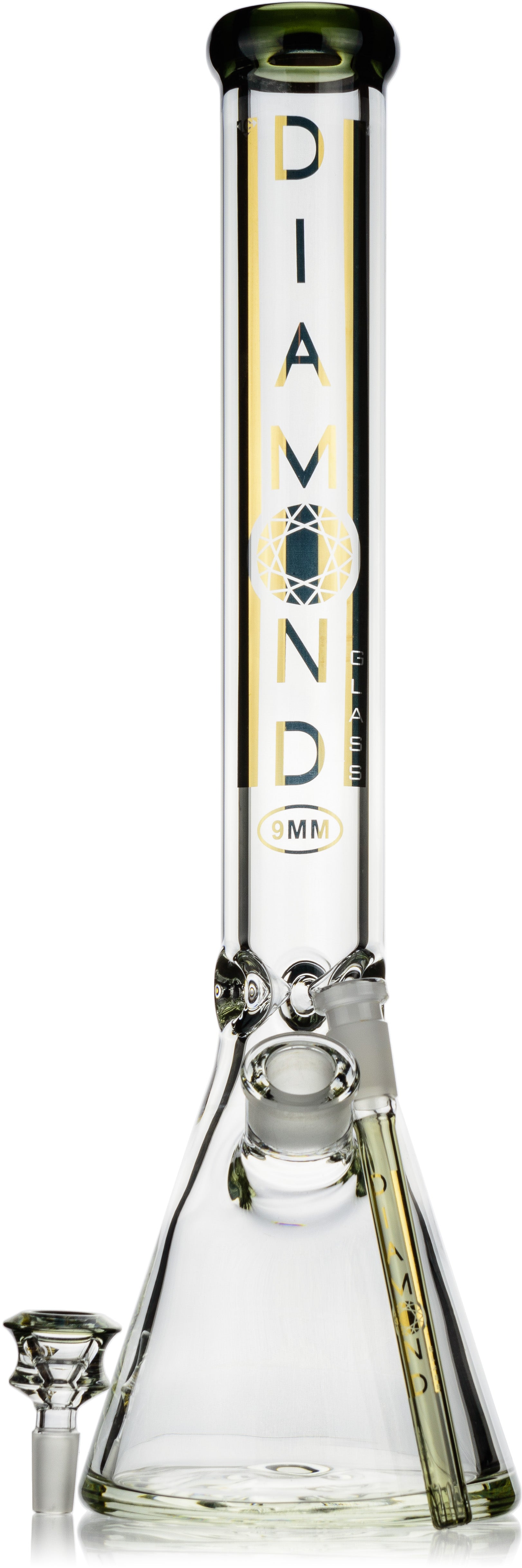 18" Heavy Super Thick 9mm Beaker Bong w/ Ice Pinch, by Diamond Glass - Bat Kountry
