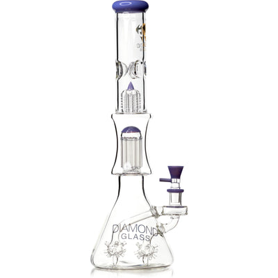 18 inch tall water pipe with purple accents, double sea mine percs, stacked tree percs, and ice pinch.
