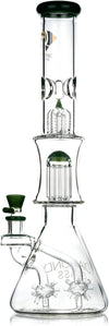 18" Beaker Bong Diamond Sea Mine w/ double multi-arm percs + tree arm, by Diamond Glass - Bat Kountry