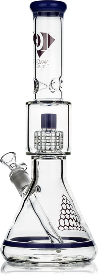 15" Matrix Showerhead Beaker Bong, by Diamond Glass - Bat Kountry