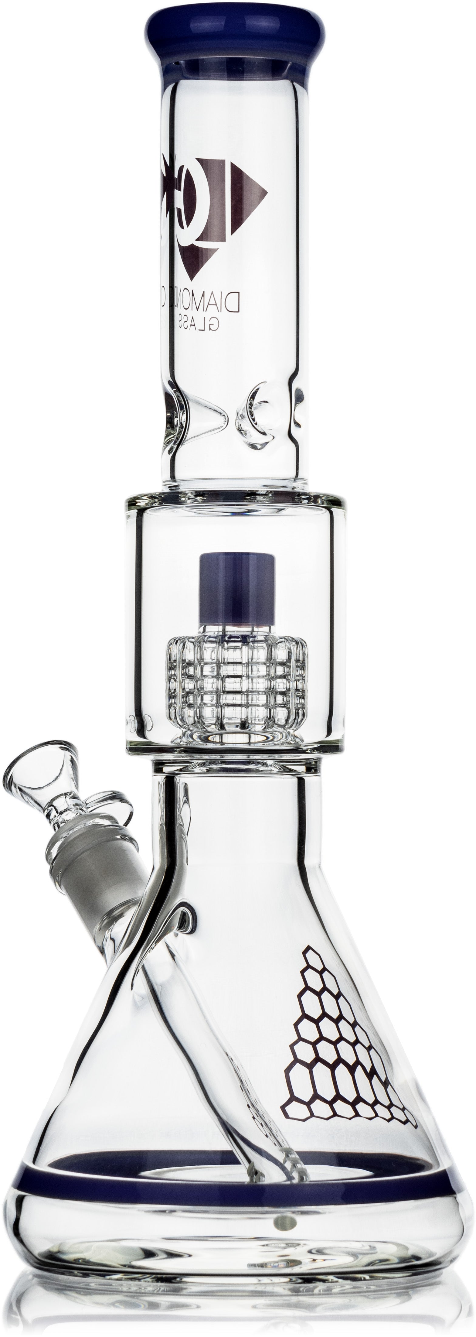 15" Matrix Showerhead Beaker Bong, by Diamond Glass - Bat Kountry