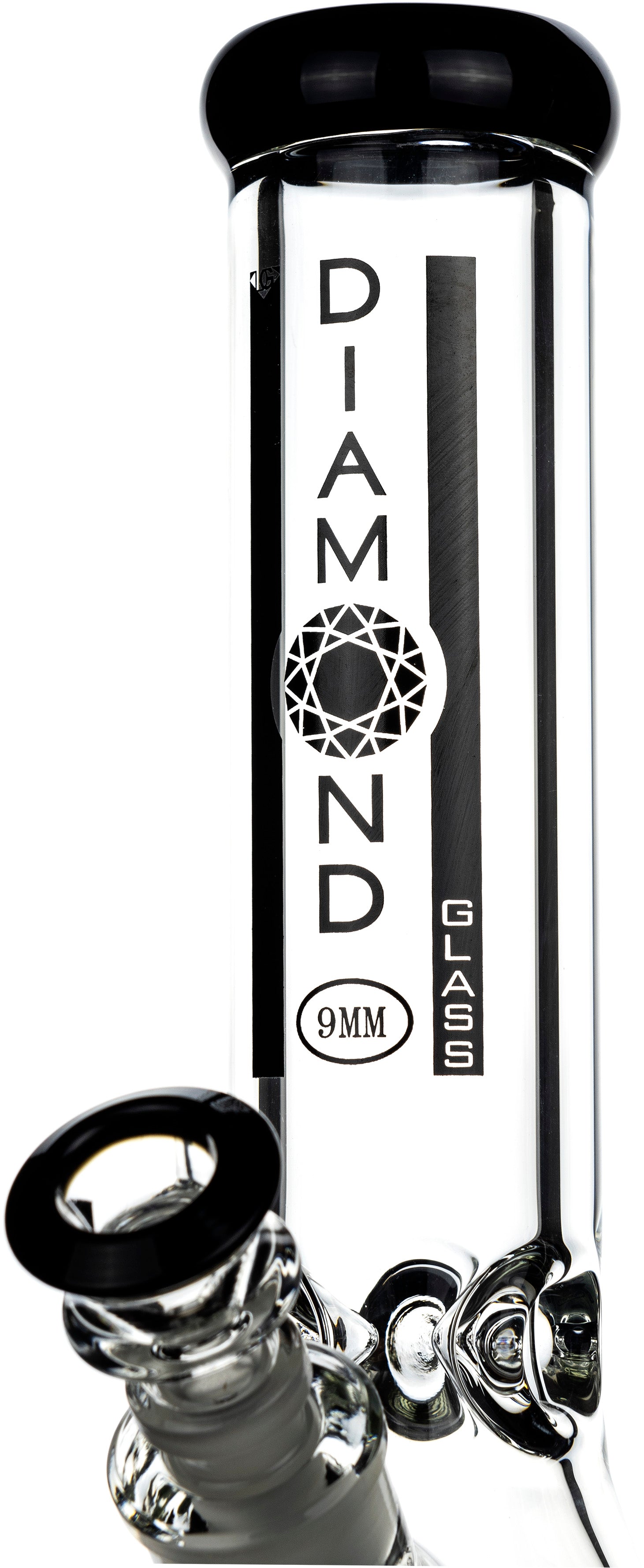 12" Heavy Super Thick 9mm Beaker Bong w/ Ice Pinch, by Diamond Glass - Bat Kountry