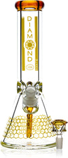 12" Heavy Super Thick 9mm Beaker Bong w/ Ice Pinch, by Diamond Glass - Bat Kountry