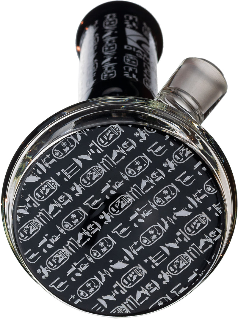 12" 7mm Beaker Bong with Egyptian Hieroglyphs Designs, by Diamond Glass - Bat Kountry