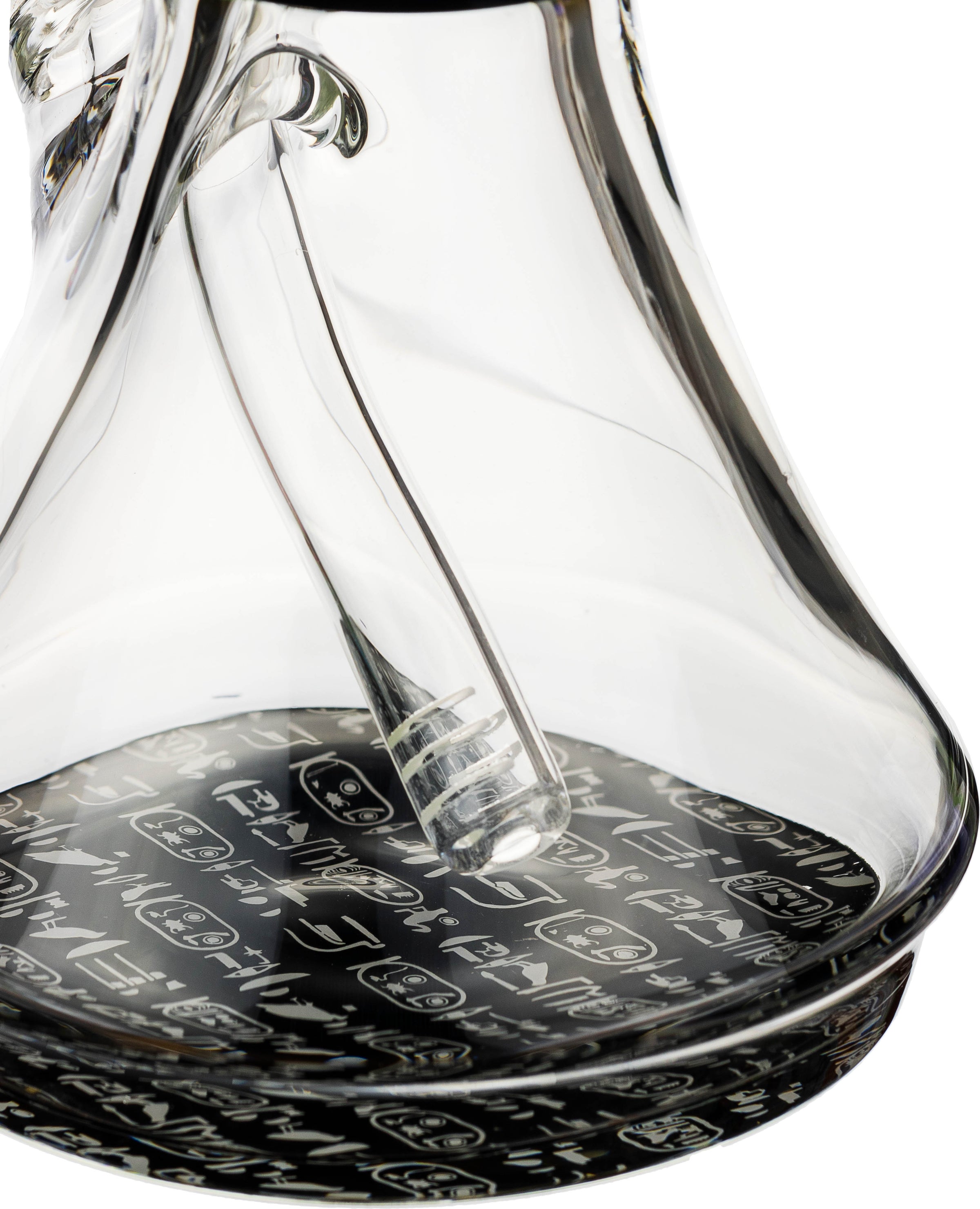 12" 7mm Beaker Bong with Egyptian Hieroglyphs Designs, by Diamond Glass - Bat Kountry
