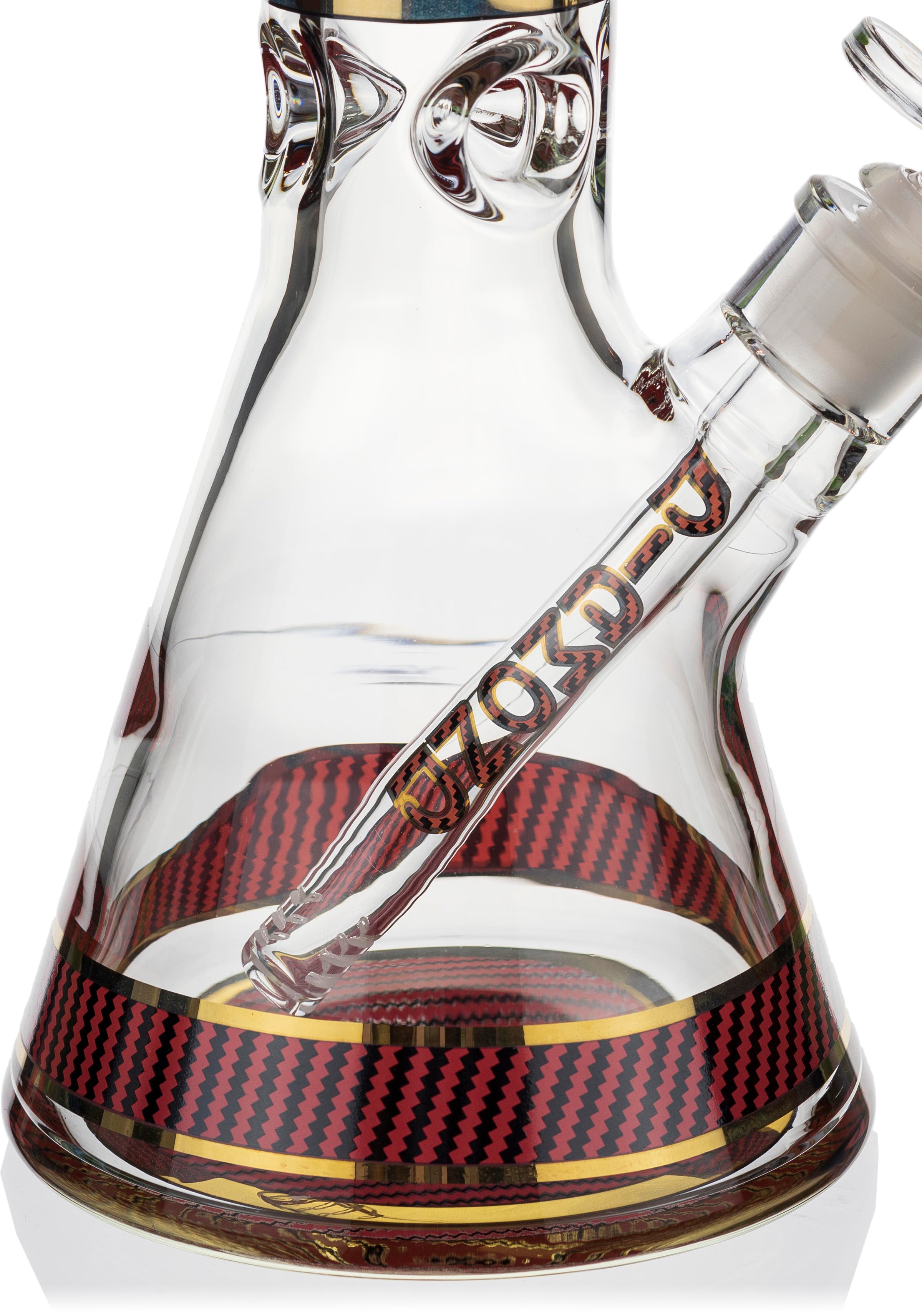 * 18" Thick 9mm Glass Beaker Bong w/ Pattern, by Diamond Glass - Bat Kountry