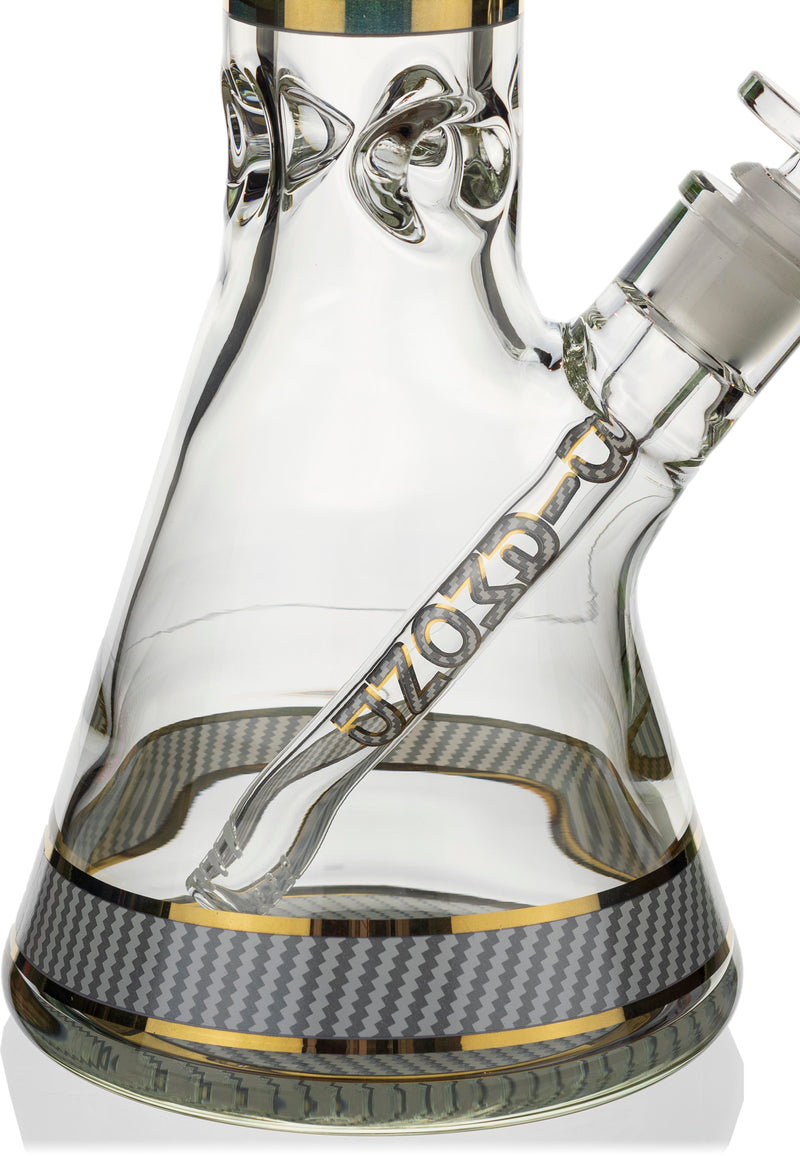 * 18" Thick 9mm Glass Beaker Bong w/ Pattern, by Diamond Glass - Bat Kountry