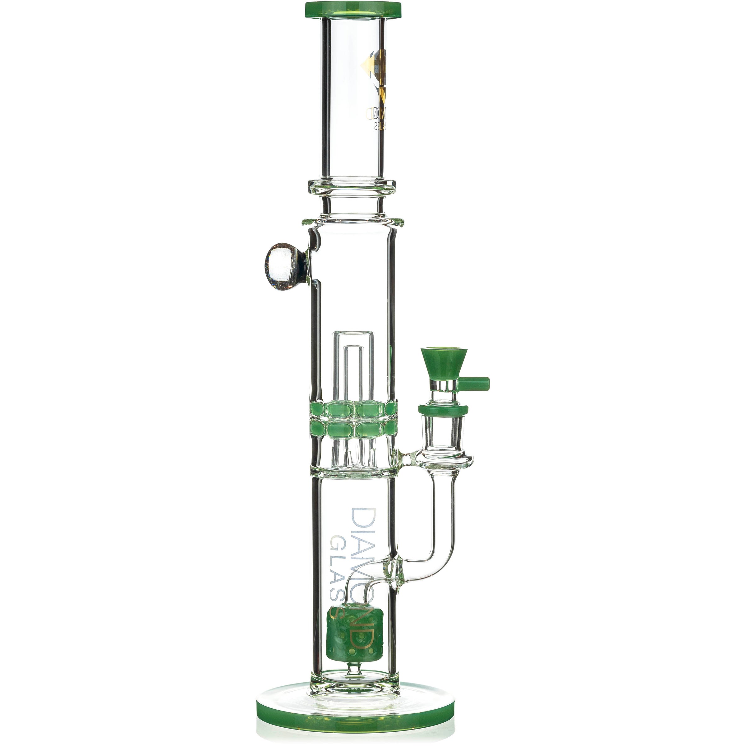 16" Moonrock Ratchet Swiss Perc Bong, by Diamond Glass - BKRY Inc.