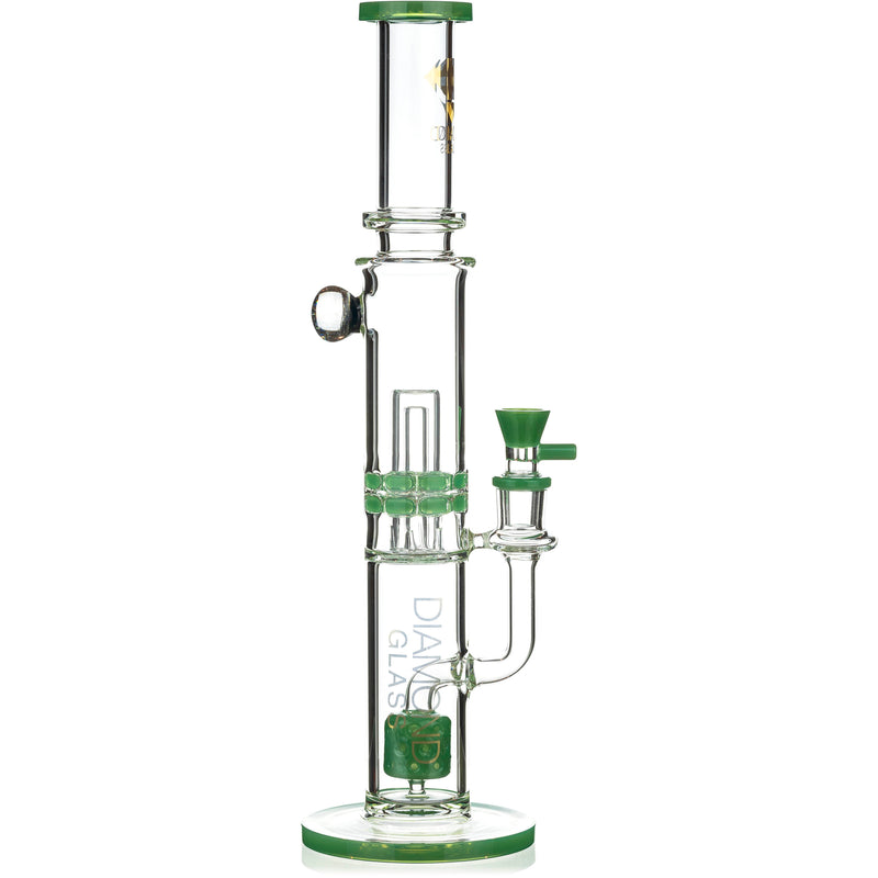 16" Moonrock Ratchet Swiss Perc Bong, by Diamond Glass - BKRY Inc.
