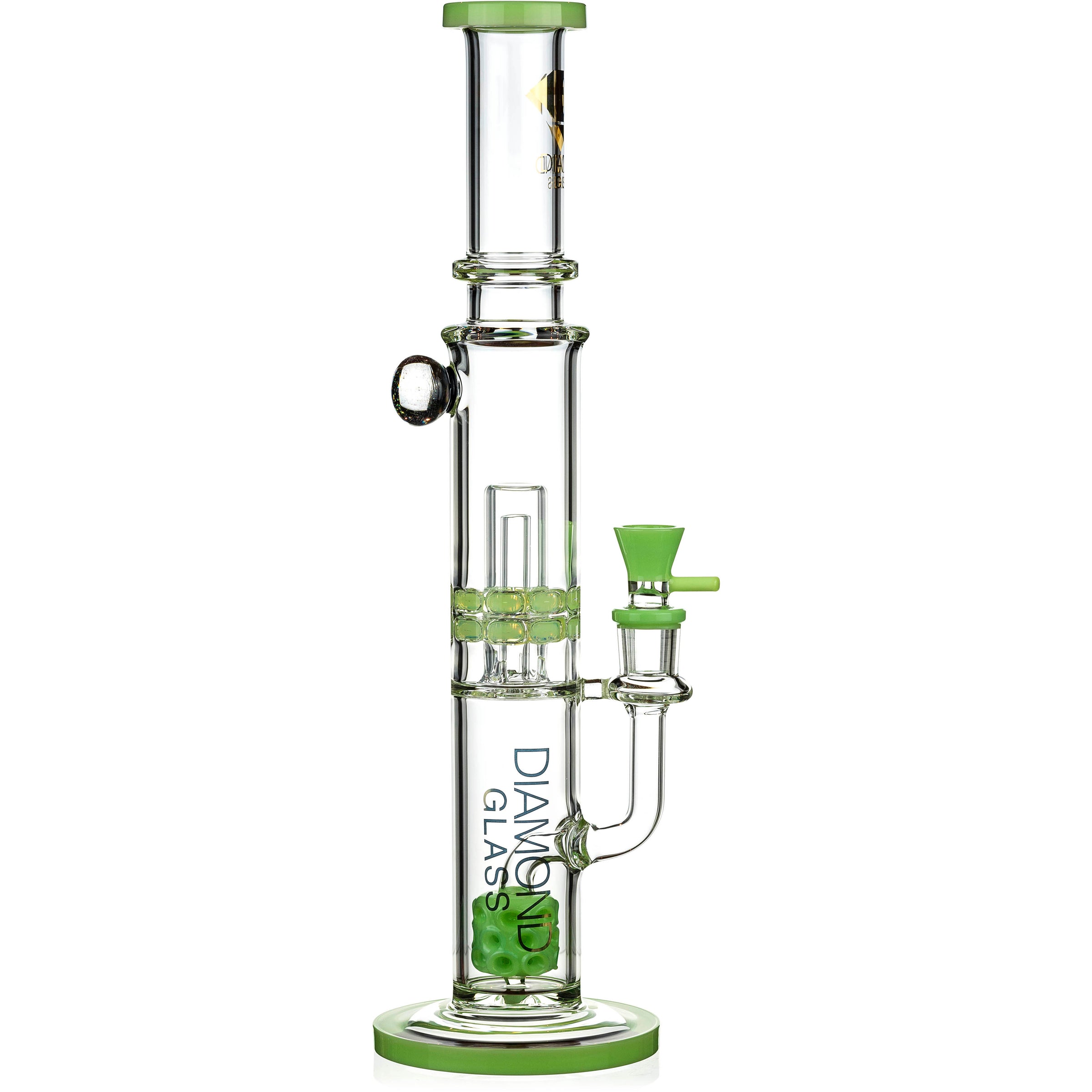 16" Moonrock Ratchet Swiss Perc Bong, by Diamond Glass - BKRY Inc.