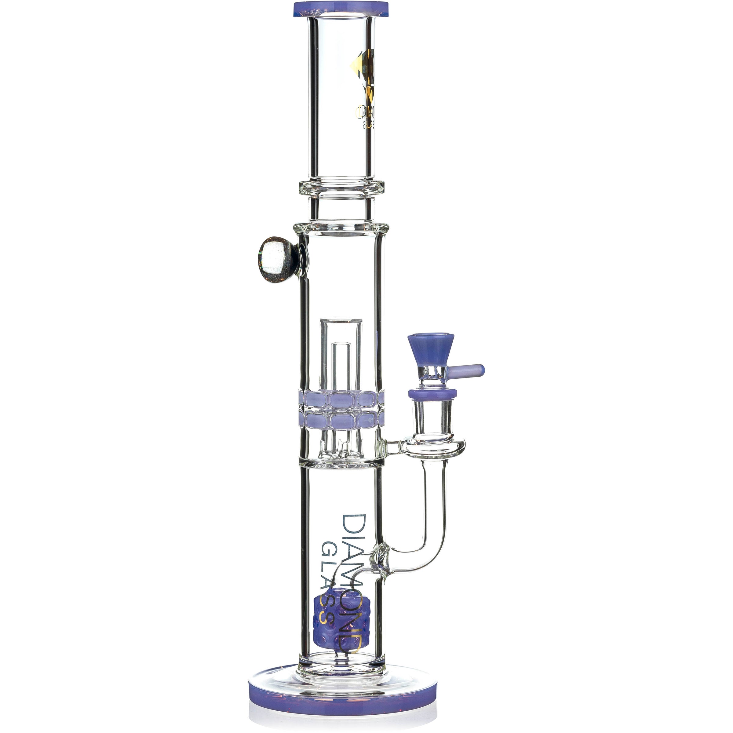 16" Moonrock Ratchet Swiss Perc Bong, by Diamond Glass - BKRY Inc.