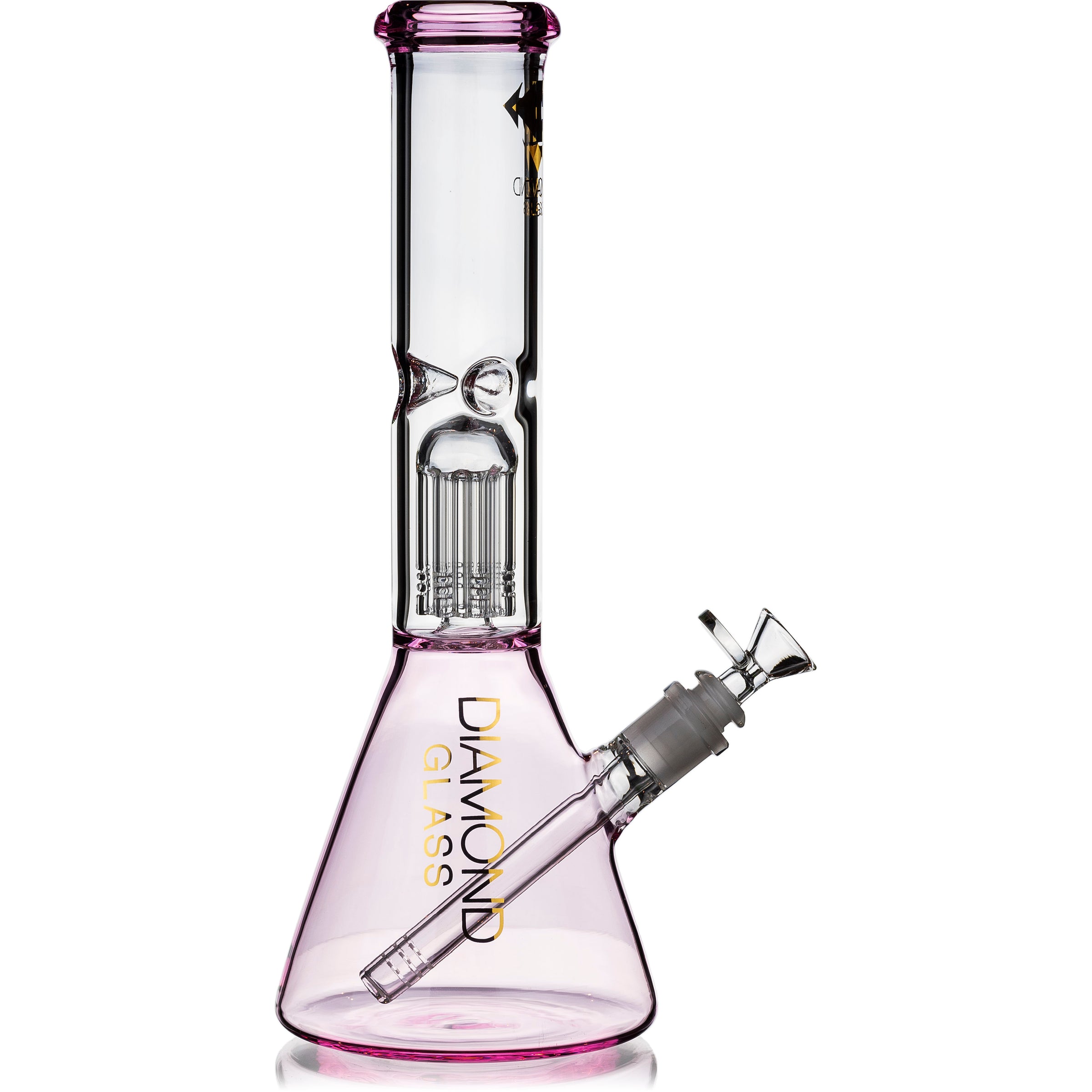 14" Tree Perc Single Chamber Beaker Bong, by Diamond Glass - Bat Kountry
