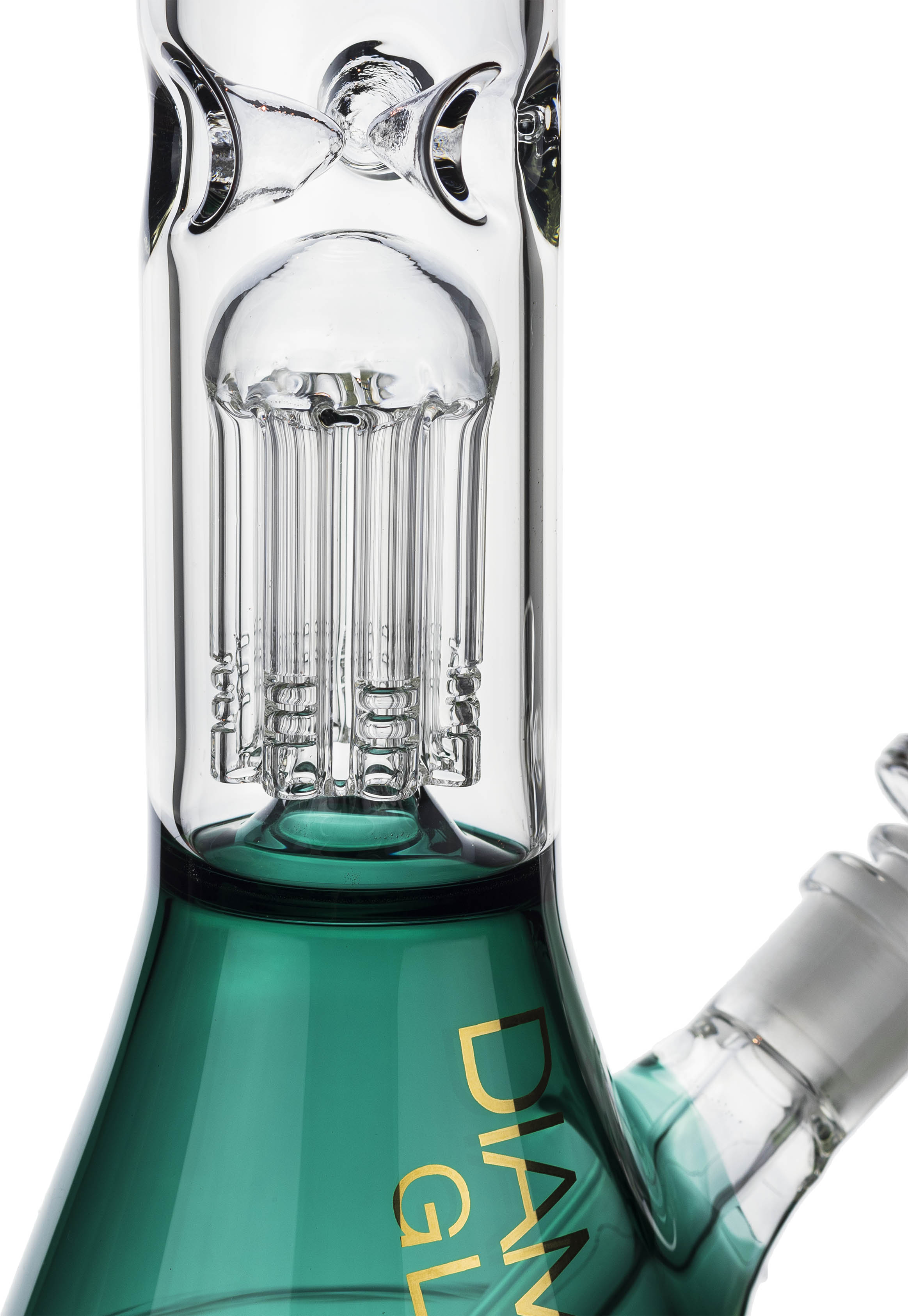 14" Tree Perc Single Chamber Beaker Bong, by Diamond Glass - Bat Kountry
