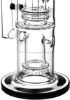 14" Double Showerhead Bong w/ Ice Pinch, by Diamond Glass - Bat Kountry