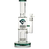 14" Double Showerhead Bong w/ Ice Pinch, by Diamond Glass - Bat Kountry