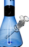 15" Sky Blue Black Collared Beaker Bong, by Diamond Glass - Bat Kountry
