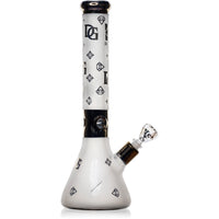 16" Heavy 9mm Signature Gold Sand-Blasted Diamond Beaker Bong, by Diamond Glass - Bat Kountry