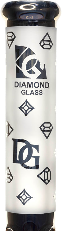 16" Heavy 9mm Signature Gold Sand-Blasted Diamond Beaker Bong, by Diamond Glass - Bat Kountry