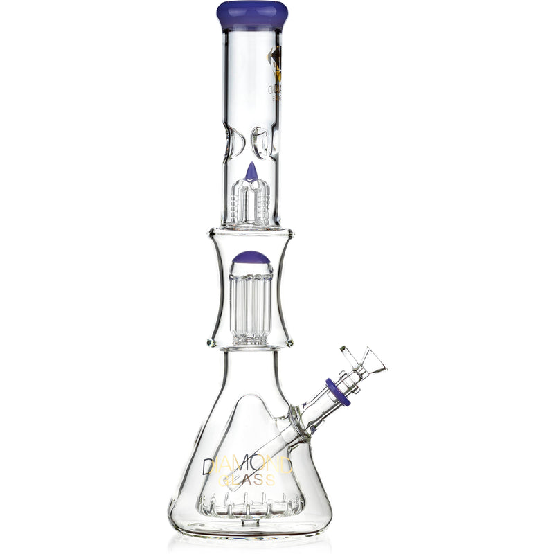 17" Inner Beaker Tree Perc Bong, by Diamond Glass - Bat Kountry