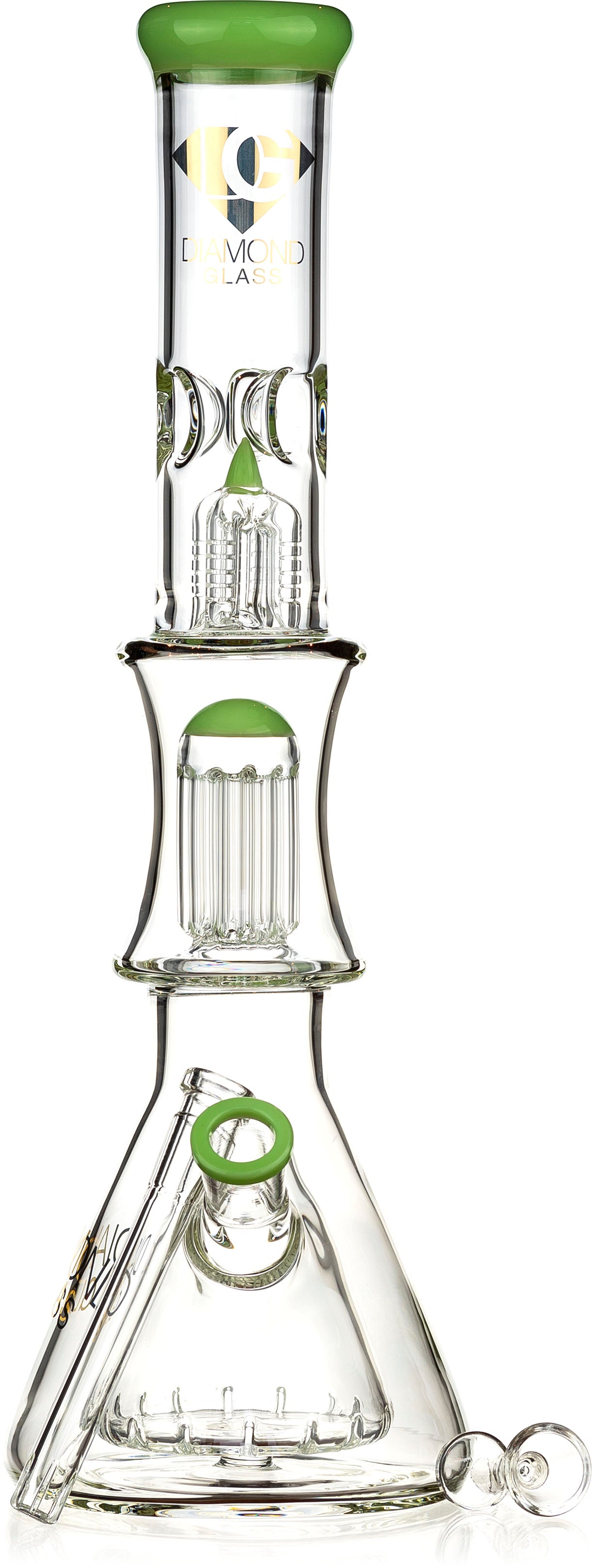 17" Inner Beaker Tree Perc Bong, by Diamond Glass - Bat Kountry